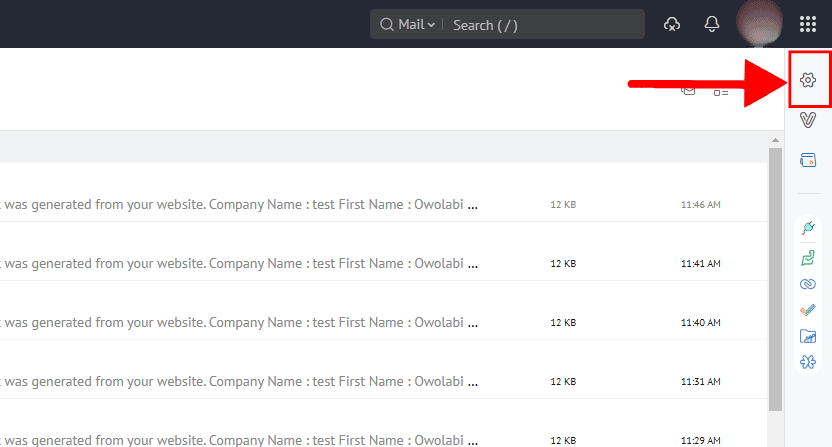 Zoho Mail Dashboard