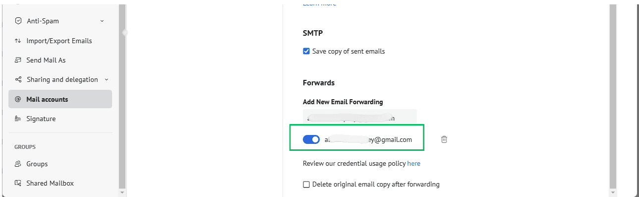 Zoho Mail Dashboard