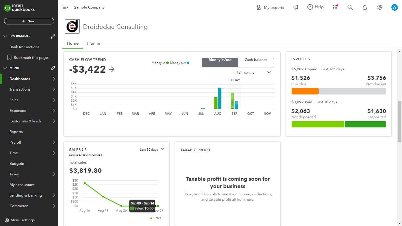 QuickBooks Online - INVOICING