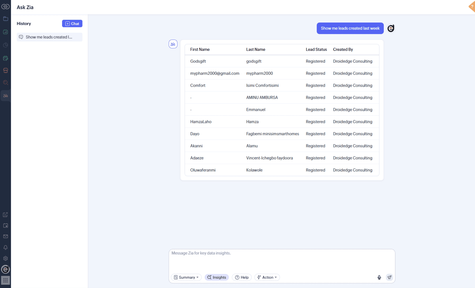 How to find Zia AI in Zoho CRM