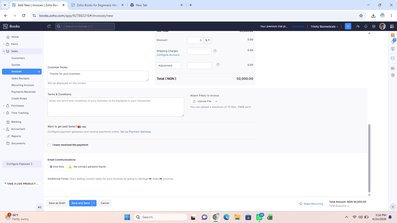 Create Your Zoho Books Account