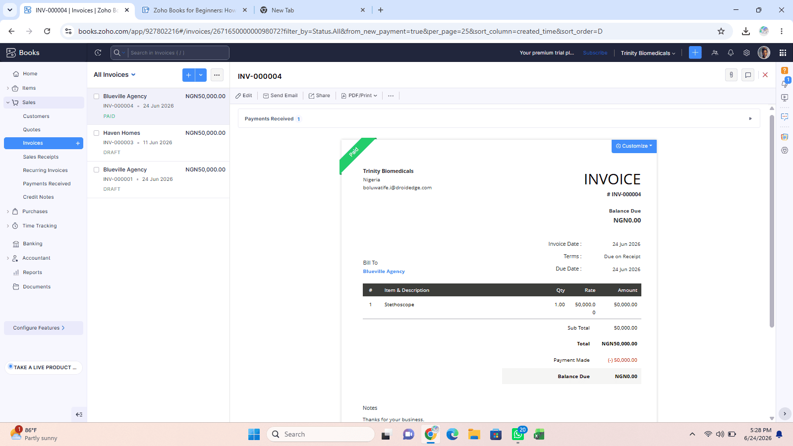 Create Your Zoho Books Account
