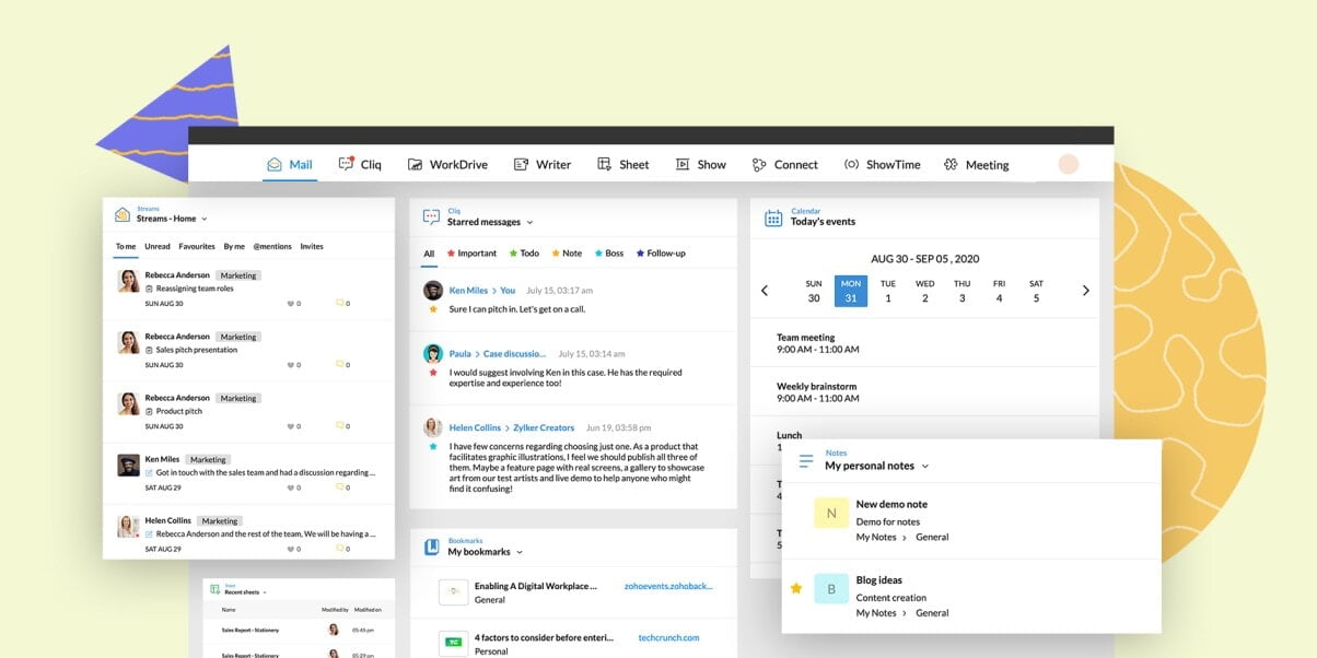 a screenshot image that shows the interface of Zoho Workplace